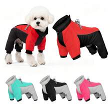 Small Dog 4-Legged Winter Warm Jacket, Back With Reflective Strip And D-Ring Leash Attachment, Dog Snow Suit 4-Legged Warm Jacket (Only Suitable For Small Dogs) - Multicolor - View 4