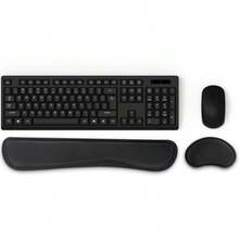 2pcs/Upgraded Wider Silky Ultra-Fine Fabric Gel Memory Foam Keyboard Wrist Rest Set, Ergonomic Keyboard & Mouse Wrist Support, Suitable For Office, Gaming, Computer Use - View 3