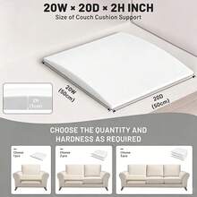 White Arched Foam Cushion 1/2/3pcs 20x20 Inch, High Density Curved Sofa Support Pad, For Living Room Sofa Sagging Repair - Multicolor - View 1