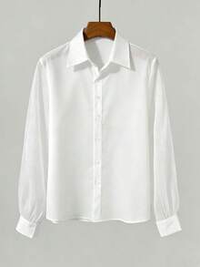 Men's Pleated Sleeve Loose Casual Party Shirt, Medieval Style - White - View 3