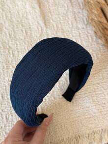 1pc Solid Color Fabric Wide Pleated Headband, Fashionable Minimalist Hair Hoop, Versatile For Outings, High Crown Hair Accessory For Women - Multicolor - View 6