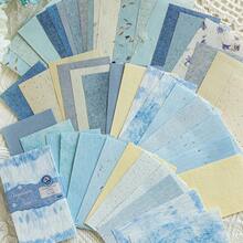 50pcs Vintage Ink Wash Floral Plaid Texture Journaling Writable Background DIY Decorative Base Paper - Vintage - View 6