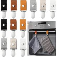 1/3/6/12pcs Leather Towel Clips With Rings For Kitchen Towel Rack, Hanging Utensil Towel Clips, Suitable For Kitchen, Bathroom, Oven Handle, Dishwasher Cabinet, Stove Bar Or Rack, 6 Colors - Multicolor - View 8