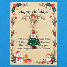 5 st/10 st emaljerade julgransnyckelringscharms, julgransberlock med Happy Holidays-hälsningskort, hummerlås, julklapp - Multifärgad - Visa 6
