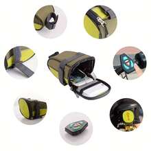 Bicycle Tail Light Bag, Bicycle Saddle Bag With 30 LED Reflective Lights, Suitable For Bicycles And Scooters, With Remote Control, Multi-Directional Turn Signal Bag, USB Rechargeable - Yellow - View 5