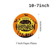 10/20/40pcs Paper Plates,Party Paper Plates,Paper Dinner Plates,7&9 Inch Disposable Paper Plates,Theme Party Tableware Paper Plates,Halloween Paper Plates,Halloween,Spooky Halloween Paper Plates,Tea Party Paper Plates - Multicolor - View 11