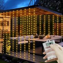 LED Curtain String Lights Battery Powered Christmas Garland Festoon 8 Mode Lighting Wedding Party Fairy Light Christmas Decoration For Home Bedroom Valentine's Day Halloween Holiday Decor - Curtain String Light-battery - View 20