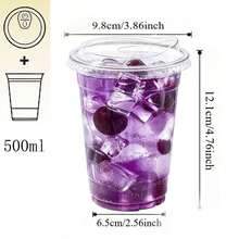 16oz/14oz Set Clear Cups With Lids, Durable Straight Lid Iced Beverage Cups, Smoothie Cups, Suitable For Cold Drinks, Juice And Milkshakes - Halloween/Christmas/Birthday Party Essentials - Transparent - View 8
