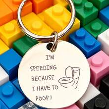 1pc Funny Sarcastic Keychain, Quirky Novelty Gift For Men And Women, Suitable For Christmas And Birthday - A - View 3