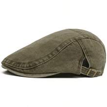 1pc Solid Color Newsboy Cap, All-Season Washed Denim Baseball Cap, Vintage Men's Forward Cap - Washed Baseball Cap - View 16