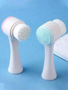 2/1pc Soft Silicone Facial Cleansing Brush, Reusable Double-Sided Face Scrubber, Manual Exfoliating Facial Scrub Brush, Multi-Functional Standing Foaming Tool, Suitable For Face Washing, Shower, Living Room, Home Bedroom, Bathroom, Home Decor, Travel Supplies - Multicolor - View 10