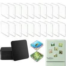 10 Set Bingkai Foto Magnet Transparan / Magnet Kulkas DIY / Cocok untuk Hadiah Ulang Tahun, Hari Jadi, Hari Ibu / Alas Magnet & Gantungan Vertikal untuk Foto / Dekorasi Bingkai Akrilik Modern untuk Pajangan Kulkas - View 1