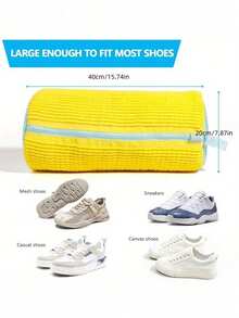 Washing Machine Shoe Bag,Anti-Deformation Laundry Bag,Slouchy Person Magic Shoe Washing Bag,Cylindrical Washing Machine Polyester Laundry Bag,Shoe Protection Bag,Christmas Laundry Storage Bag,Cleaning&Care Tool,Back To School Essential,Home Supplies. - Multicolor - View 4