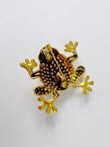 1pc Fashion Metal Full Rhinestone Frog Brooch Lapel Pin Decorative Multi-Purpose Pin For Women - Multicolor - View 4