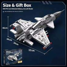 506 PCS F-14 Fighter Jet Building Blocks, Adult Military Aircraft Display Model, Gift For Halloween Christmas Thanksgiving Birthday - Silver - View 2