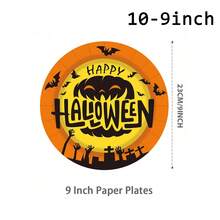 10/20/40pcs Paper Plates,Party Paper Plates,Paper Dinner Plates,7&9 Inch Disposable Paper Plates,Theme Party Tableware Paper Plates,Halloween Paper Plates,Halloween,Spooky Halloween Paper Plates,Tea Party Paper Plates - Multicolor - View 8