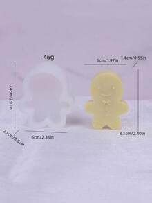 Christmas Mini Gingerbread Man Silicone Mold DIY Handmade Candle Aromatherapy Plaster Soap Silicone Mold - White - View 4