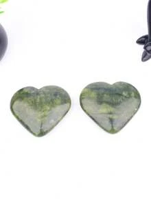 Natural Crystal Heart Polished Ornament, Fireworks Stone Green Serpentinite Heart-Shaped Raw Stone Handheld Piece, Desktop Mineral Decor Ornament - Large Heart - View 9