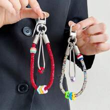 Rhinestone Star Chain Short Snake Bone Chain Wrist Phone Chain CCD Camera Hanging Chain Creative Chain Cute Fun Accessory Anti-Loss Anti-Drop Phone Hanging Chain Phone Lanyard - Multicolor - View 4