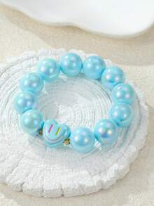 NAIZHU 1/4 buah Gelang Wanita Manik-Manik Resin Berwarna-warni Modis Gaya Kartun Lucu, Cocok untuk Pemakaian Sehari-hari, Gaya Y2K yang Menawan. - MultiWarna - View 9