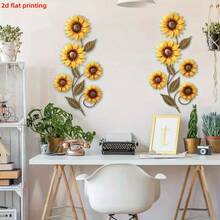 2pcs Metal Sunflower Outdoor Wall Decor, Colorful Rust-Proof Silhouette Artwork, Suitable For Fence And Garden Yard Decoration - 2PCS - View 4