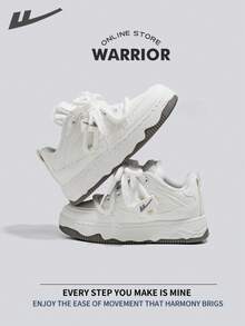 Warrior Women's Board Shoes Spring And Autumn Comfortable Modest Style Casual Yet Sleek Sneakers All-Day Wear Training Sneakers Running Shoes - White - View 6