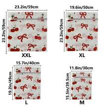 4PCS Cherry Ribbon Pattern Zipper Mesh Laundry Bags Multiple Sizes Reusable Large Capacity Fine Mesh See-Through Washing Bags For Button-Up Shirts Hoodies Socks Bras Underwear Delicates, Minimizing Twisting, Travel Storage Organizer - View 3