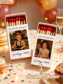 Custom Matchbox,Personalized Wedding Party Matchbox.Customizable With Images,Logos And Text, Suitable For Weddings,Various Parties,Birthday Celebrations,Anniversary Souvenirs,Event Favors(Matchbox Only,Matches Not Included) - Multicolor - View 2