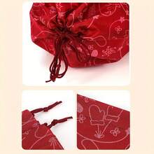 1/2pcs Christmas Drawstring Gift Bags, Red & Green Holiday Storage Pouches, Multi-Purpose Portable Packaging For Gifts And Holiday Storage, Suitable For Christmas Gifting And Party Favors - Multicolor - View 3