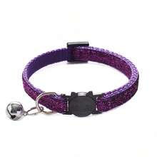 DIY Personalized Soft Cat Adjustable Shiny Collar With Bell, Adjustable Basic Collar, Suitable For Small And Medium Dogs, Cats, Kittens And Puppies, With Buckle - Multicolor - View 17