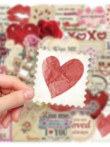50 Buah, Stiker Transparan Retro Hari Valentine, Perlengkapan Scrapbook, Stiker Desain Kreatif dan Estetis, Cocok untuk Casing Ponsel, Tablet, Ponsel, Laptop, Koper, Mobil, Notebook, Helm, Gitar, Skateboard, Kotak Penyimpanan, Komputer. - 50 buah - View 10