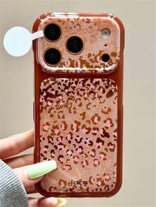 Luxury Retro Lace Rose Flower Leopard Pattern Shockproof Phone Case Compatible With IPhone 18 Pro Max 18 Pro 17 Pro Max 17 Pro 16 Pro Max 15 Pro Max 13 Pro Max 14 Pro Max 17 16 15 14 Pro Stylish Autumn Brown Lens Protect Soft Back Cover Old Money Style Shell - Leopard - View 5