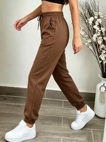 Women Pants - Brown - View 10
