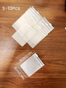 10pcs Self-Sealing EVA Zipper Bags - Jewelry Storage Bags, Suitable For Earrings, Rings And Accessories, Anti-Oxidation Reusable Sealed Packaging, Transparent Small Sealed Bags, Prevent Oxidation, Great Helper For Home, Travel And Gifting - White - View 4
