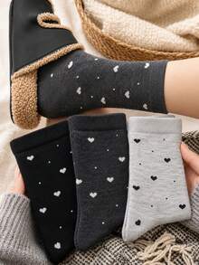 1/5 Pasang Kaos Kaki Wanita Motif Polkadot Hati Acak Warna Polos, Lembut & Nyaman, Serbaguna, Gaya Preppy, Cocok untuk Pemakaian Sehari-hari dan Jalan-jalan - MultiWarna - View 2