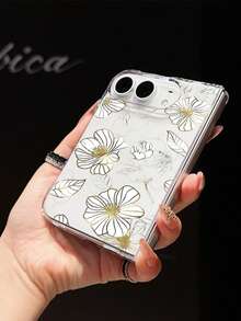 1 buah Casing Ponsel Lipat Elemen Bunga Bahan PC Transparansi Tinggi yang Modis, Lucu dan Simpel, Dapat Melindungi dan Mencegah Jatuh untuk: Samsung Galaxy Z Fold 8/ Duo - Clear - View 2