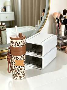 1/2/3pcs Stackable Desktop Storage Boxes, File Organizer, Small Drawer-Style Desktop Storage Boxes, Transparent Small Plastic Drawer Cabinets, Stackable Plastic Drawers, Suitable For Home, Office, Crafting, Pencils And Other Items Desktop And Drawer Storage Organization, Home Storage Products, Desktop Storage Organizer, Back To School, Graduation Season Must-Have Items. - White - View 11