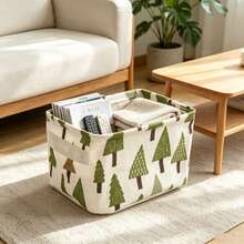 Christmas Mini Lingerie Storage Box, Linen Desktop Storage Basket, Cosmetic Storage Basket, Autumn/Winter Fabric Storage Box, High Practicality, Suitable For Year-End Stockpiling, Halloween Clothing And Socks - Multicolor - View 2