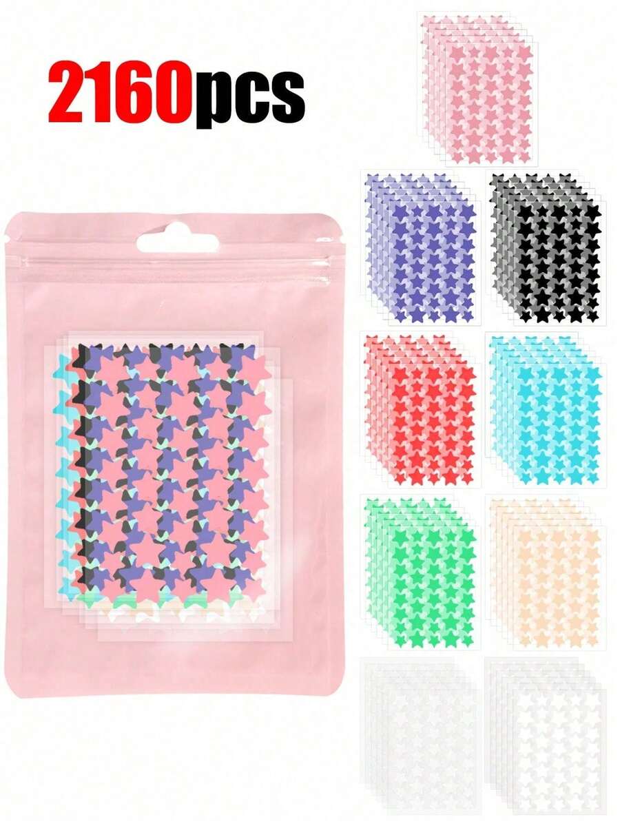 2160/1800/1440/720 Pcs Waterproof Stickers, Including Cute Design Stickers, Fun Cartoon Stickers, Waterproof And Sweat-Proof Mini Stickers, Suitable For Parties, Offices, Halloween And Other Occasions. Festival Party Stickers, Heart Stickers - Multicolor - View 1