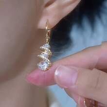 New Water‑Drop Earrings, High‑End Elegant Niche Design Light Luxury Stud Ear Jewelry For Women - Multicolor - View 3