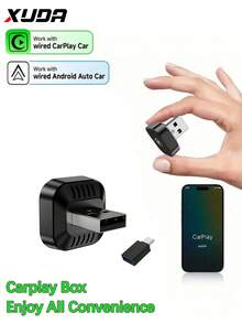 XUDA 2in1 Wireless CarPlay & Android Auto Adapter – USB-C ,Supports Wireless Connectivity; Compatible With IOS 10+ And Android 11+ ,Enhances The In-Car Entertainment Experience – Cable-Free, Easy Setup, Superior Audio Output, And Stable Transmission. - B - View 2