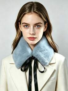 1pc Faux Fur Collar Scarf, Autumn/Winter Coat Decoration - Multicolor - View 3