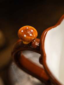 DearDali 1 Set Vintage Polka Dot Mushroom Embossed Ceramic Cup And Saucer Set, Ruffled Coffee Cup, Caramel Style Latte Cup, Retro Tabletop Decor, Cute Highly Attractive Water Cup, Exquisite Afternoon Tea Tableware, Birthday, Valentine's Day Gift, Suitable For Brunch Gatherings - Multicolor - View 8