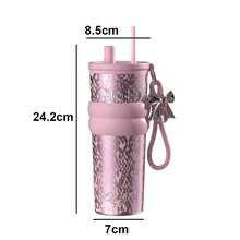 710ML Stainless Steel Vacuum Insulated Bottle With Straw, Leak-Proof For Hot & Cold, Portable Water Bottle For Travel & Sports - Multicolor - View 8