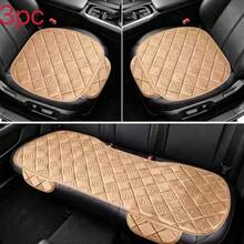 3pcs New Plush Car Seat Cushions, (2 Front + 1 Rear) Square Embroidery Design, Protects Seat, Comfortable And Breathable, Suitable For Most Cars, Vehicles, SUVs, Etc., Soft And Comfortable, Car Accessories - Plush Square - View 11