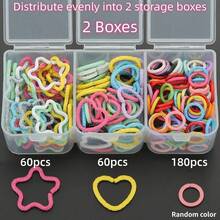 100/200pcs/Box Key Ring Set, Includes Heart-Shaped Embossed And Five-Point Star Embossed Closed Rings, Suitable For Braided Painted Embossed Ring Keychains - Multicolor - View 16