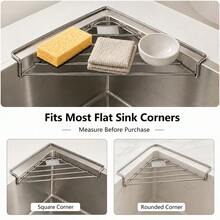 Metal Sink Corner Rack, Triangular Sink Top Drainer, For Placing Sponges, Cloths, Cups And Small Bowls, Drill-Free Space-Saving Kitchen Sink Organizer - Tripod - View 9