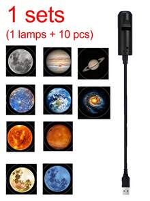 Satu Set 10 Buah Lampu Proyeksi Planet Alam Semesta, Lampu Proyektor Langit Berbintang Bertenaga USB, Proyektor Pola Ubur-ubur dan Kupu-kupu Laut yang Lucu untuk Dekorasi Pesta Kamar Anak - hitam - View 14