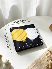 BBSKY 1pc Black & White High Contrast Cloth Book For Baby Boys & Girls, Soft Foldable Cloth Book Toy With Built-In Squeaker, Early Visual Stimulation Sensory Interactive Toy, Suitable As Newborn Baby Gift - Multicolor - View 3