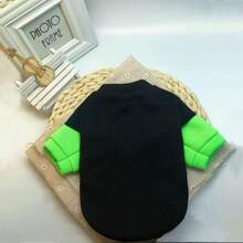 Sweatshirt Hewan Peliharaan dengan Manset Kontras, Pullover Kucing & Anjing Kerah Bulat dengan Cetakan Huruf, Bahan Elastis Lembut untuk Pemakaian Sehari-hari di Awal Musim Gugur, Cocok untuk Anjing Kecil dan Sedang - MultiWarna - View 4